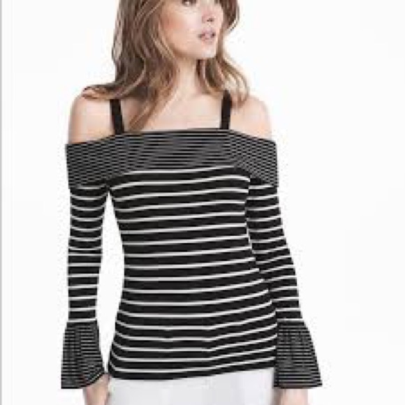 White House Black Market Tops - White House black market striped off the shoulder top